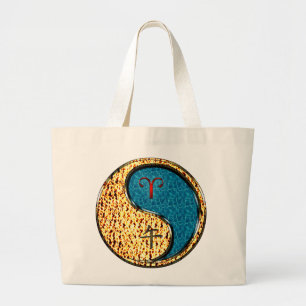 Aries & Water Horse Large Tote Bag