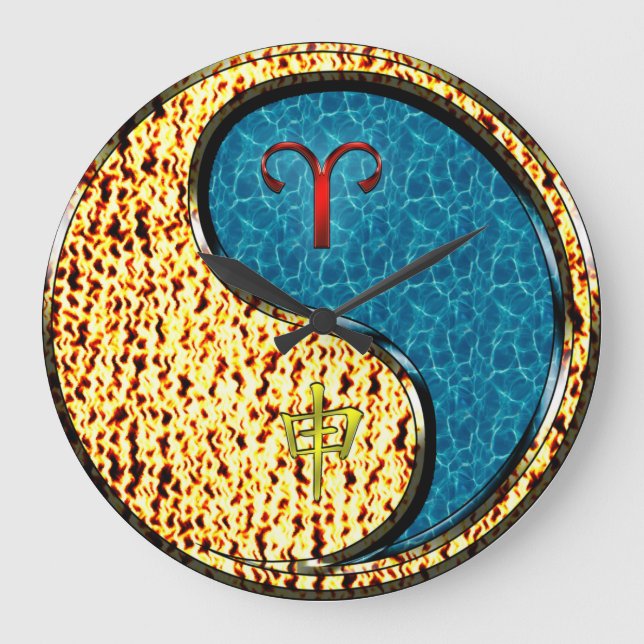 Aries & Water Monkey Large Clock (Front)