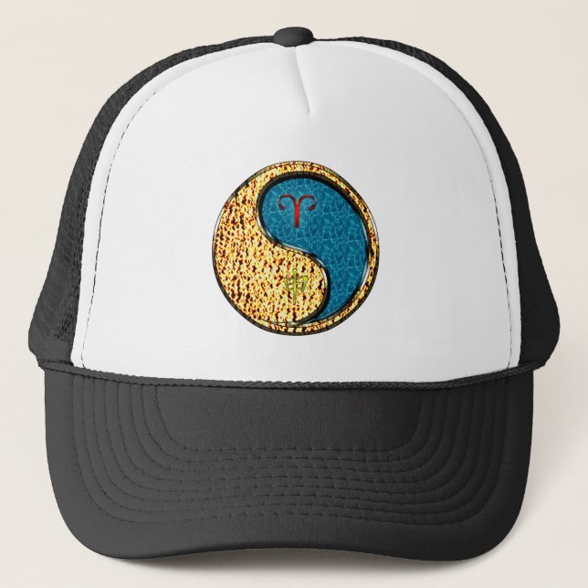 Aries & Water Monkey Trucker Hat (Front)
