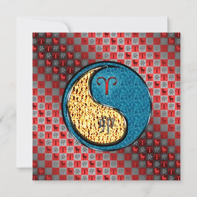 Aries & Water Rabbit Card (Front)