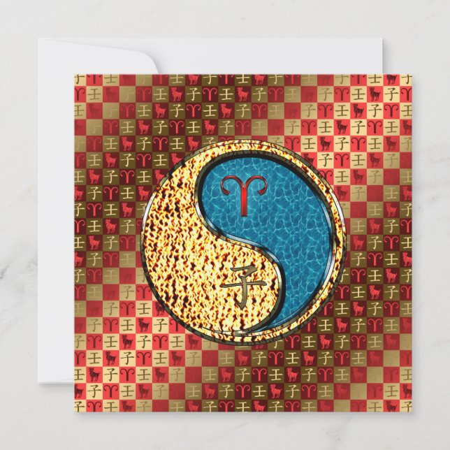 Aries & Water Rat Card (Front)