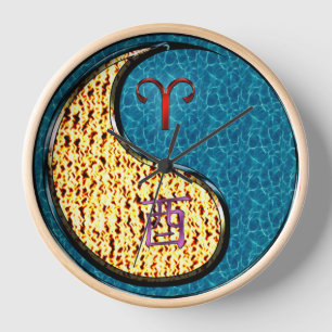 Aries & Water Rooster Clock
