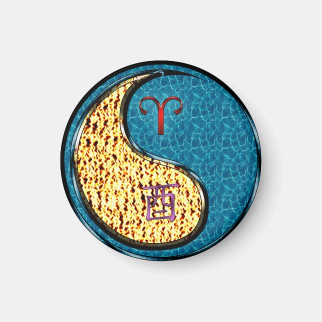 Aries & Water Rooster Magnet (Front)