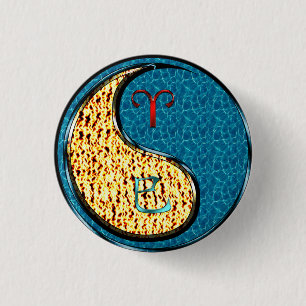 Aries & Water Snake 3 Cm Round Badge
