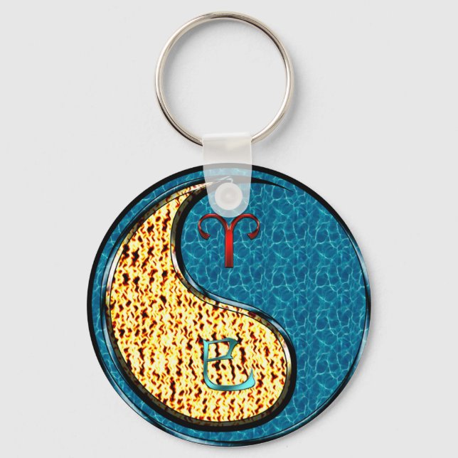 Aries & Water Snake  Key Ring (Front)