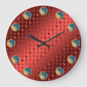 Aries & Water Tiger Large Clock