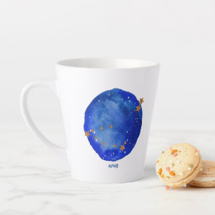 Aries Watercolor Night Sky Constellation Zodiac Latte Mug