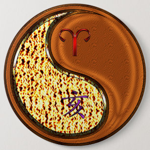 Aries & Wood Boar 6 Cm Round Badge