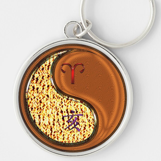 Aries & Wood Boar  Key Ring (Front)