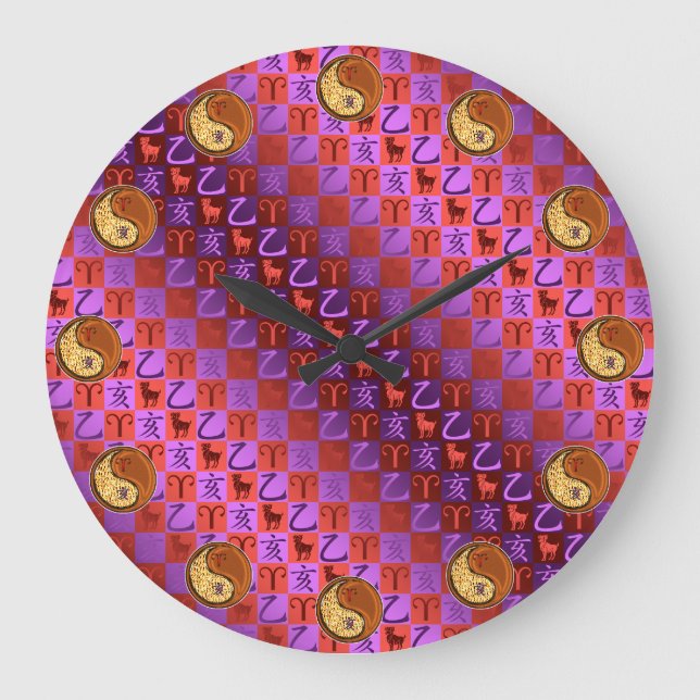 Aries & Wood Boar  Large Clock (Front)