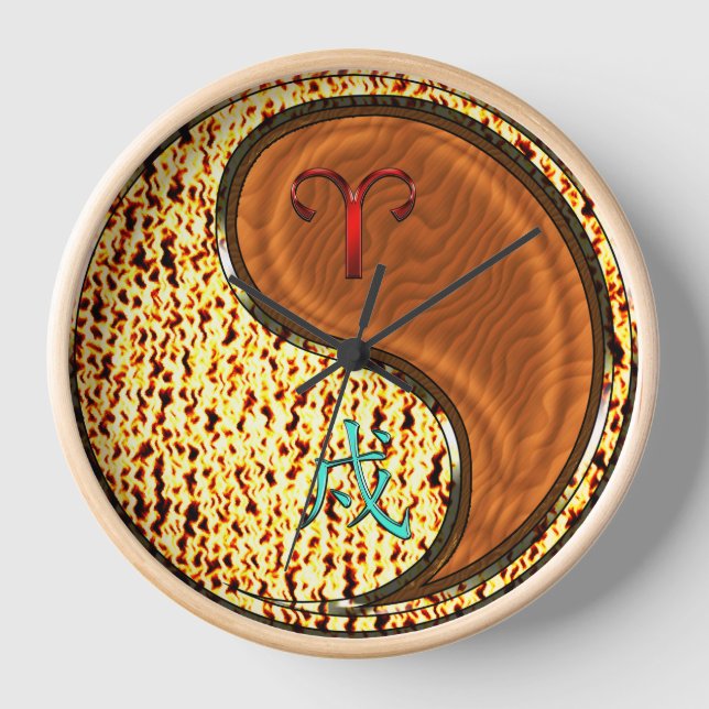 Aries & Wood Dog Clock (Front)