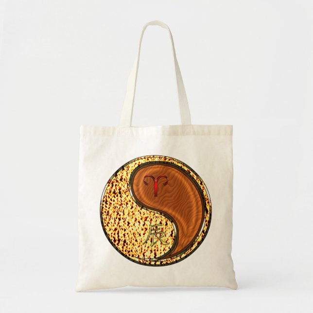 Aries & Wood Dragon Tote Bag (Front)
