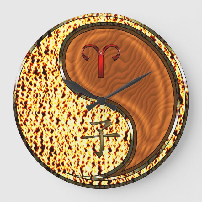 Aries & Wood Rat Large Clock (Front)