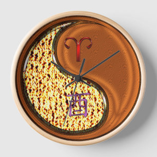 Aries & Wood Rooster Clock