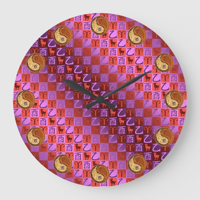Aries & Wood Rooster Large Clock (Front)