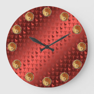 Aries & Wood Tiger Large Clock