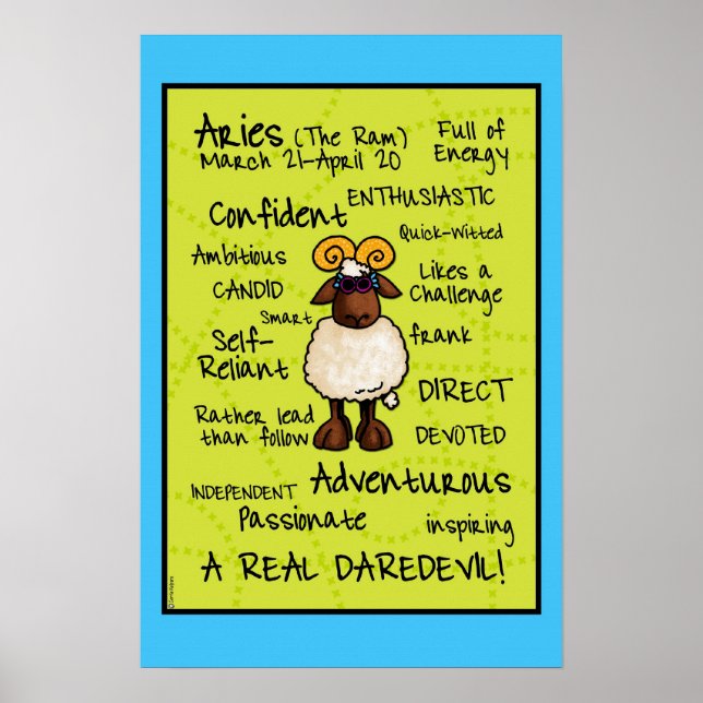 Aries wordcloud poster (Front)