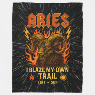 Aries Zodiac 80’s Rock Band Inspired Astrology Fleece Blanket