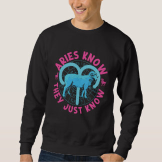 Aries Zodiac Aries Know  They Just Know Sweatshirt