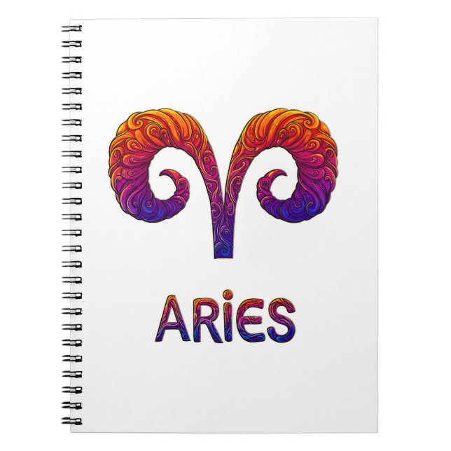 Aries Zodiac / Aries Symbol Notebook (Front)