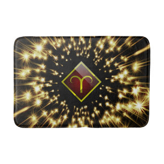 Aries zodiac bath mat
