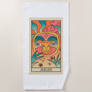 Aries Zodiac Beach Towel