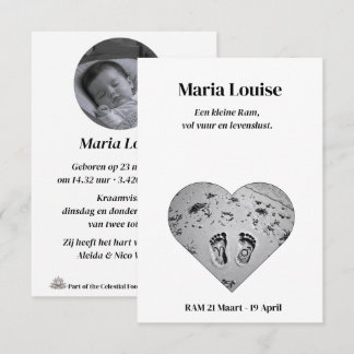 Aries Zodiac Birth Announcement