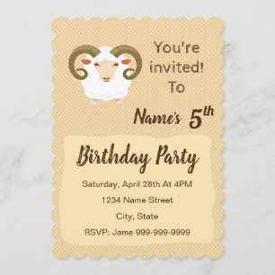 Aries zodiac Birthday Invitation