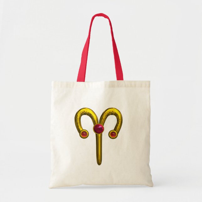 ARIES ZODIAC BIRTHDAY JEWEL TOTE BAG (Front)