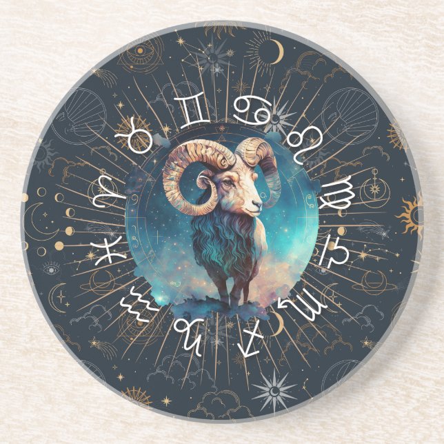 Aries Zodiac Coaster (Front)