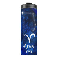 Aries Zodiac Constellation Blue Galaxy Monogram