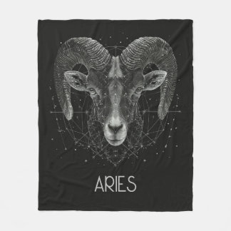 Aries Zodiac Constellation Fleece Blanket