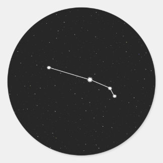 Aries Zodiac Constellation Modern Black & White Classic Round Sticker