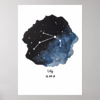Aries Zodiac Constellation  Watercolor