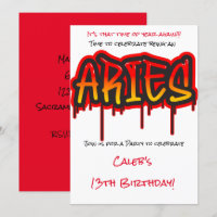 ARIES Zodiac Fire Sign Red Birthday Party