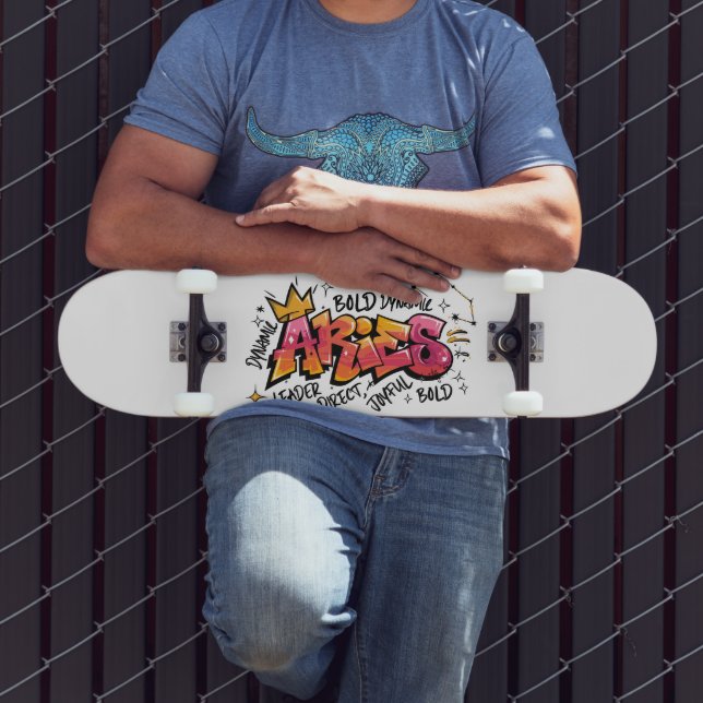 Aries Zodiac Graffiti  Skateboard (Outdoor 3)