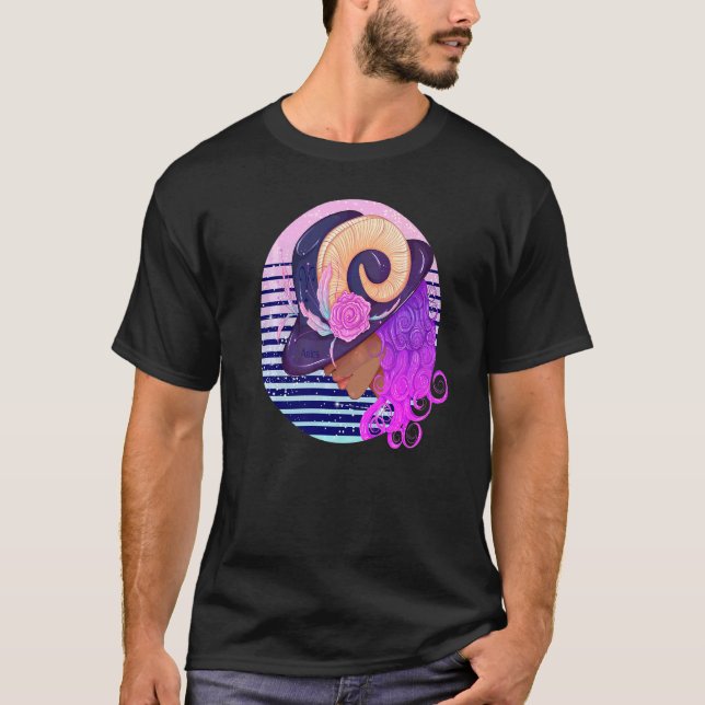 Aries Zodiac Horoscope Ram Socket Grip T-Shirt (Front)
