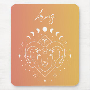 Aries zodiac horoscope star sign gradient mouse pad