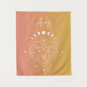 Aries zodiac horoscope star sign gradient tapestry