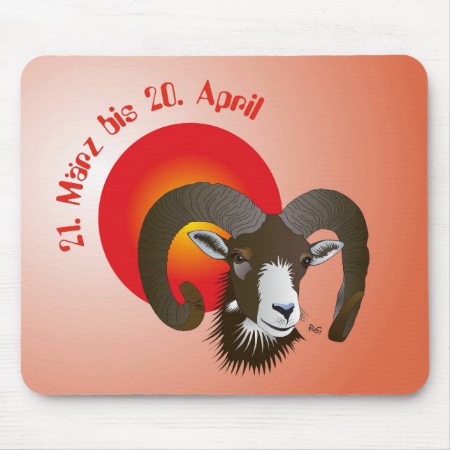Aries Zodiac Mousepad (Front)