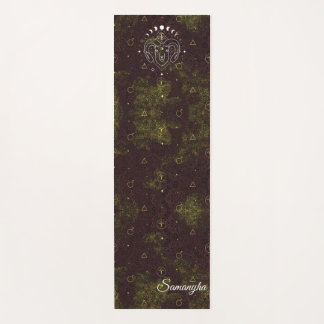 Aries Zodiac Personalised Purple Gold Oriental  Yoga Mat