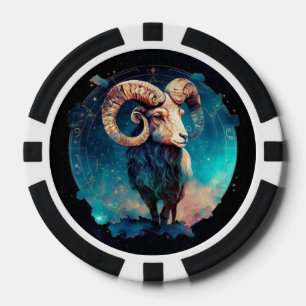 Aries Zodiac Poker Chips – Astrology Symbol Gaming