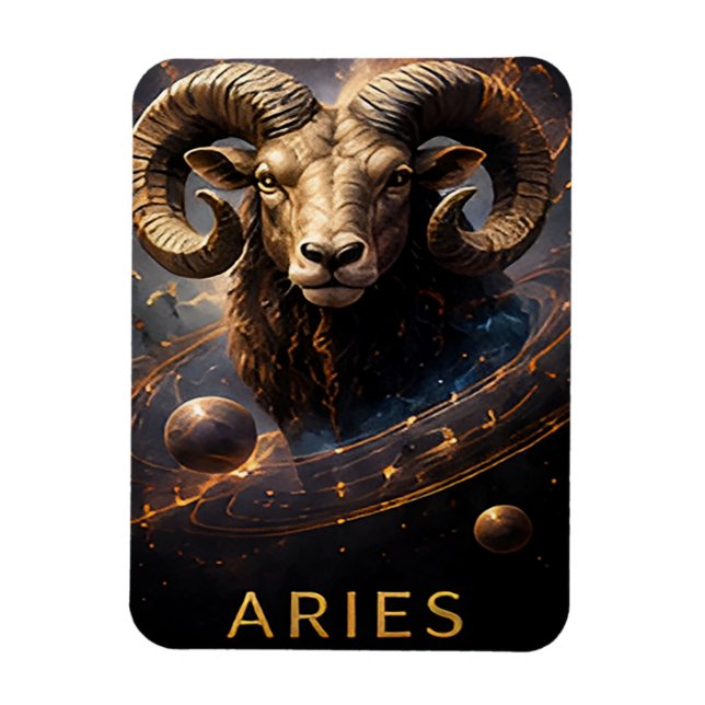 Aries Zodiac Ram Celestial Astrology Symbol Magnet (Vertical)
