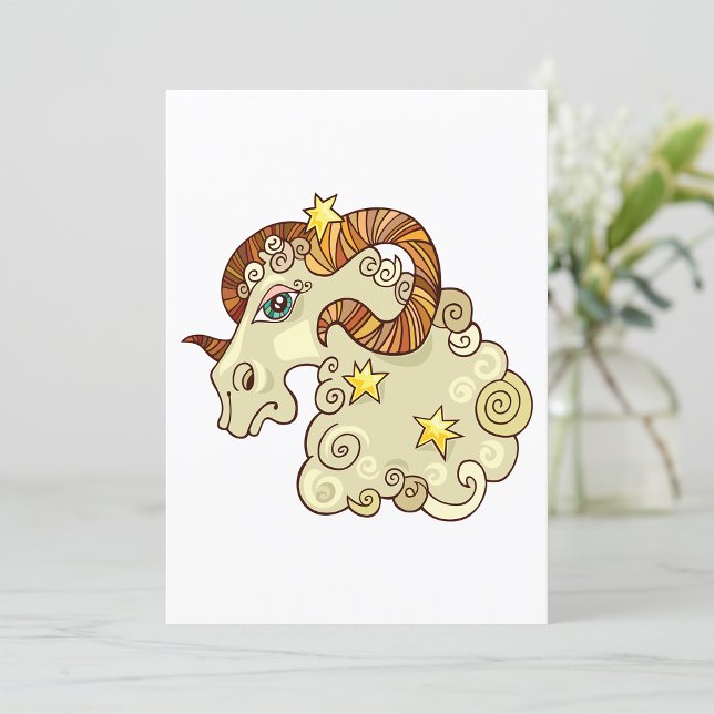 Aries Zodiac Ram Colourful Astrological  Invitation (Creator Uploaded)