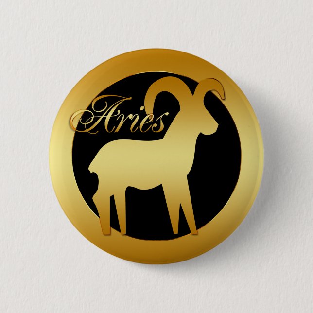 ARIES ZODIAC SIGN 6 CM ROUND BADGE (Front)