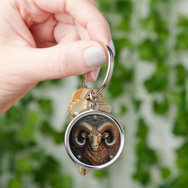 Aries Zodiac Sign Aries Horoscope Key Ring (Hand)