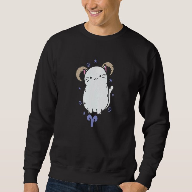 Aries Zodiac Sign as a Cat Horoscope Sweatshirt (Front)