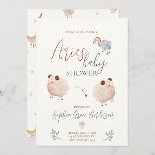 Aries Zodiac sign baby shower Invitation