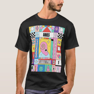 Aries Zodiac Sign Colourful Collage Astrology Birt T-Shirt