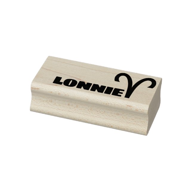 Aries Zodiac Sign Cool Personalised Name Text Rubber Stamp (Stamp)
